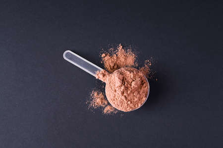 Sports nutrition. Protein powder for cocktails. Copy spaceの写真素材