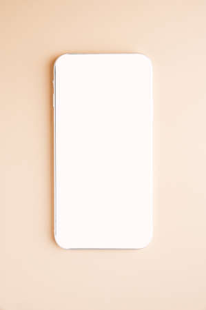 White mobile smartphone mockup. For game design, smartphone app presentation or portfolio layouts....