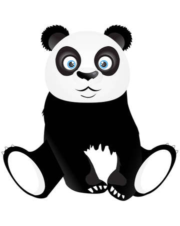 Cute sitting pandaのイラスト素材