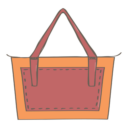 Fashionable orange and red lady business bag.のイラスト素材