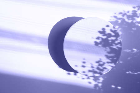 Very Peri. Color of the year 2022. Podium for cosmetic product. Abstract minimal geometrical form....