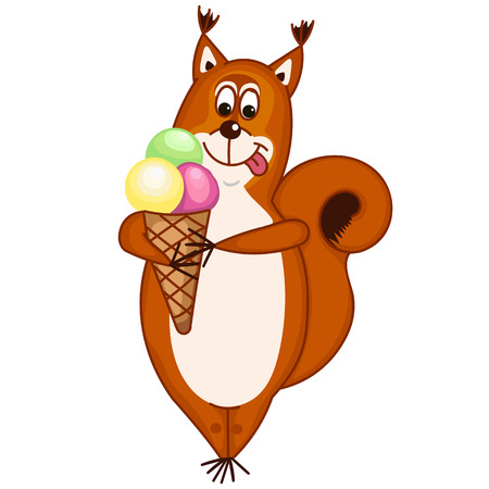 Squirrel with ice creamのイラスト素材
