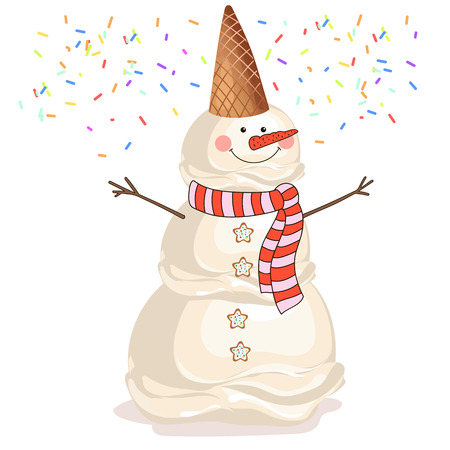 Snowman ice cream.のイラスト素材