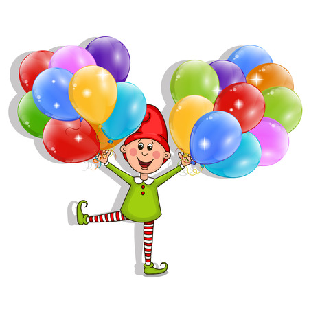 Boy with balloons.のイラスト素材