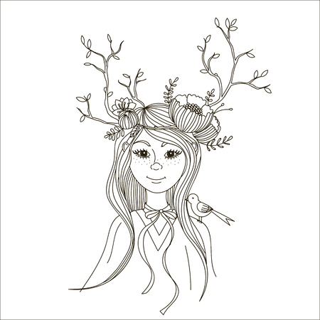 Vector illustration. Black contour isolated on white background.のイラスト素材