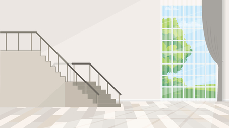 Empty room with a view from the window.のイラスト素材