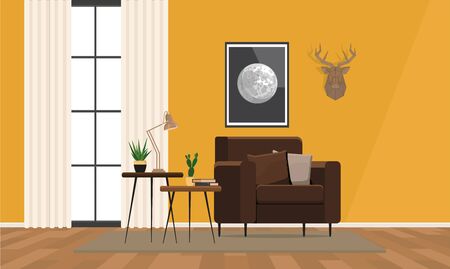 Vector flat illustration drawn by shapes.のイラスト素材