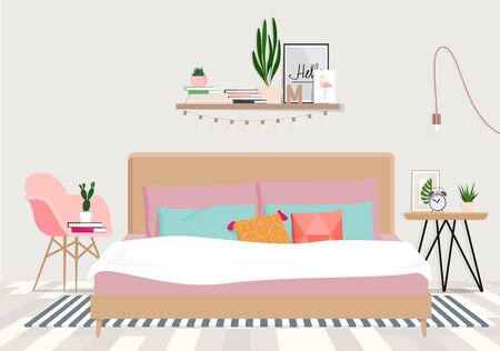 Vector flat illustration drawn by shapes.のイラスト素材