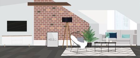 Vector flat illustration drawn by shapes.のイラスト素材