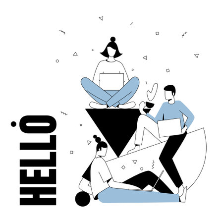 A team of people working on a projectのイラスト素材