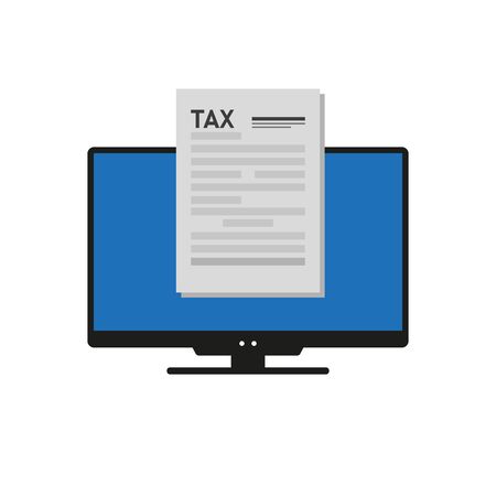 Concept tax online payment. Simple vector illustrationのイラスト素材