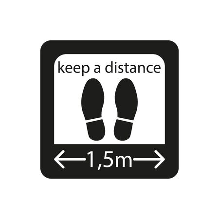 Icon of a safe social distance. Simple vector illustration.のイラスト素材