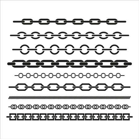 A set of chains. Simple vector illustration on a white background.のイラスト素材
