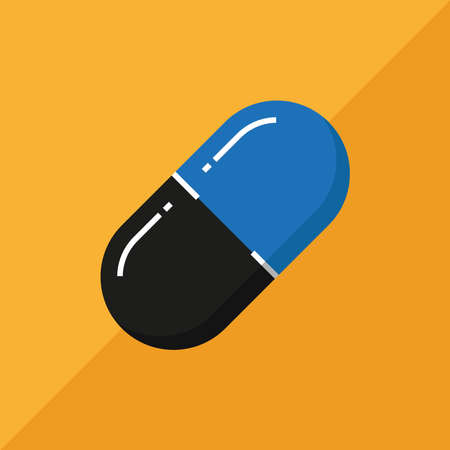 Pill icon. Simple flat vector illustration.のイラスト素材