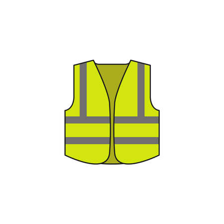 Protective vest icon. Vest with reflective stripes. Simple flat vector illustration.のイラスト素材