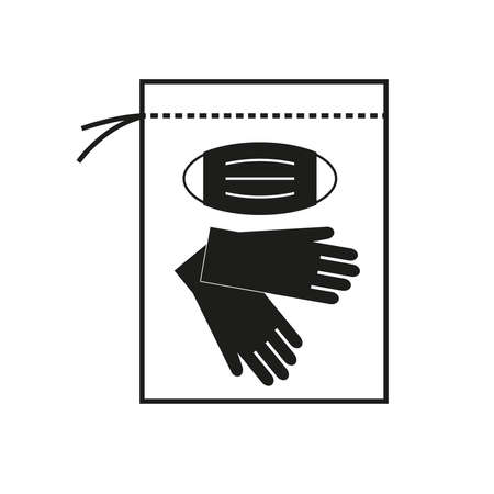 Disposal of gloves and masks. Simple vector illustration.のイラスト素材