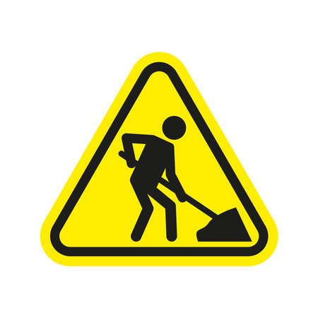 Road works. Sign. Simple vector illustration on a white background.のイラスト素材