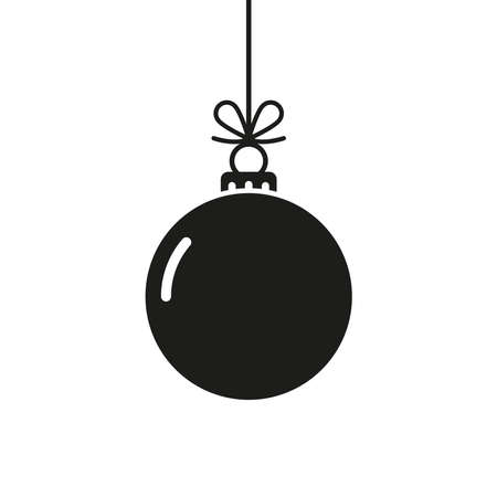 Christmas balloon icon. Simple vector illustration on a white background.のイラスト素材