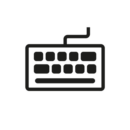 Keyboard icon. Simple linear vector illustration on a white background.のイラスト素材