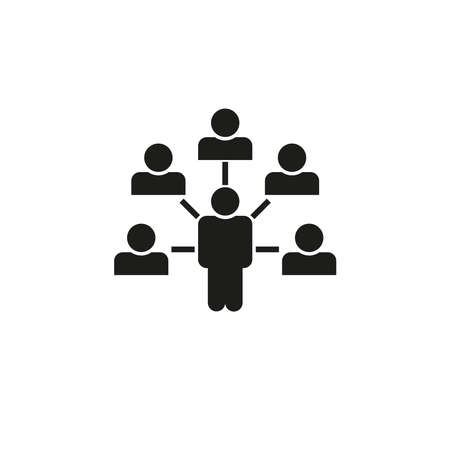 Icon of the network of people. Simple vector illustration on a white background.のイラスト素材