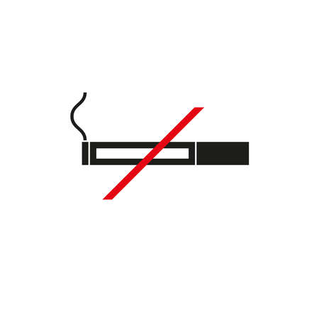 No smoking icon. Simple flat vector illustration on a white background.のイラスト素材