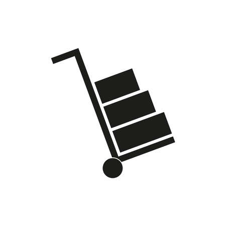 Icon of a cart with boxes. Simple vector illustration on a white background.のイラスト素材