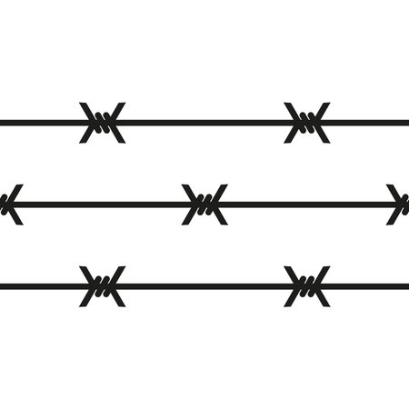 The icon of the barbed wire fence. Simple vector illustration on a white background.のイラスト素材
