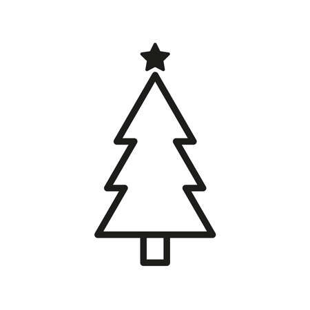 The icon of the Christmas tree. Simple linear vector illustration on a white background.のイラスト素材