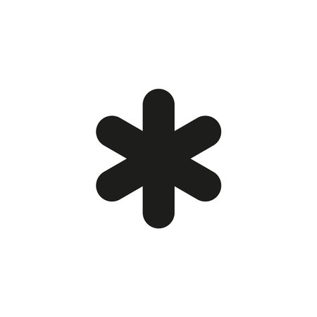 The asterisk icon. Simple vector illustration on a white background.のイラスト素材