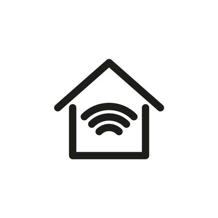 Smart home icon. Simple flat linear vector illustration on a white background.のイラスト素材