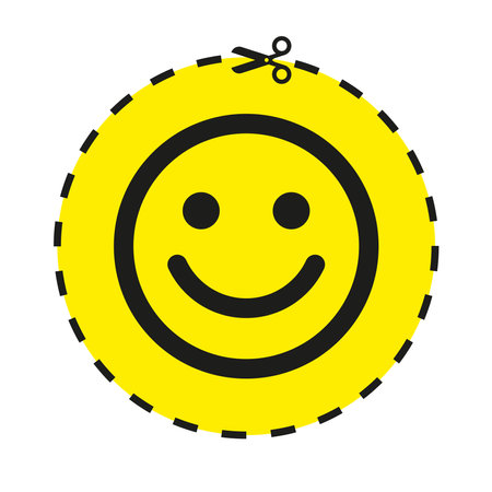 smiley face sticker. Simple vector illustration on a white background.のイラスト素材