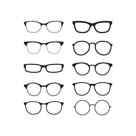 A set of glasses. Simple vector illustration on a white background.のイラスト素材