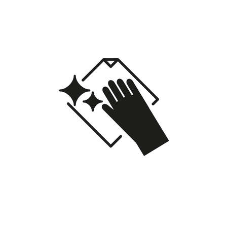 cleaning icon. Simple vector illustration on a white background.のイラスト素材