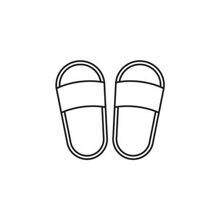 The slipper icon. Linear image. Simple flat vector illustration on a white background.のイラスト素材