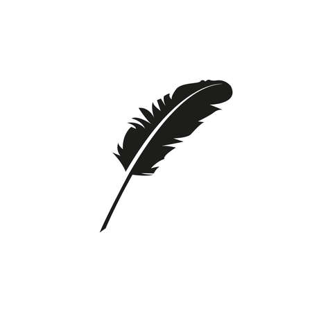 The feather icon. Simple flat vector illustration on a white background.のイラスト素材