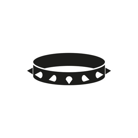 An icon of a collar with spikes. Simple flat vector illustration on a white background.のイラスト素材
