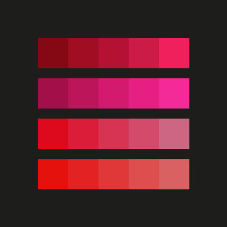 Red color palette. Vector illustration on a black background.のイラスト素材