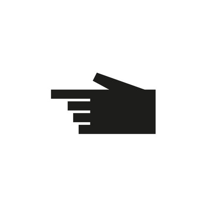 The icon of the hand. The finger points. pictogram. Simple flat vector illustration on a white background.のイラスト素材