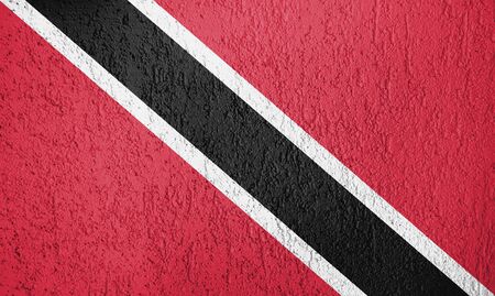 Trinidad and Tobago flag on the wall of relief plaster.の写真素材