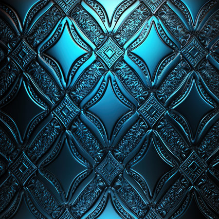 Blue metallic pattern. Abstract background.の素材