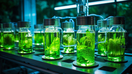 Photobioreactor in laboratory, algae biofuel industryの素材