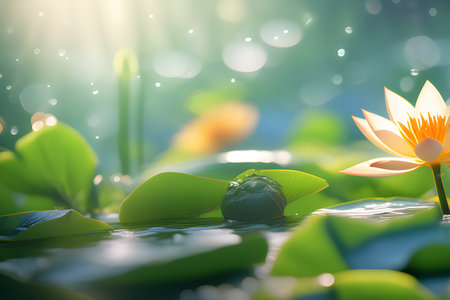 Soft green pastel background with green sprig soft focus. close-up Playground AI platformの素材