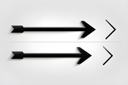 black exit arrows on white background, right, left, up, down, copy space illustration. Playground AI platformの写真素材