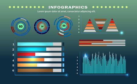 Presentation slides set. Circle diagrams, timelines, light bulb, puzzle brain head. Medicine education ecology business infographics.のイラスト素材