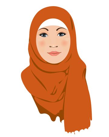 Muslim arab women character in hijab.のイラスト素材