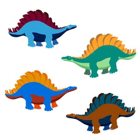 Stegosaurus. Vector illustration of large prehistoric animals.のイラスト素材