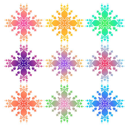 Modern frame isolated. Vintage vector set. Vintage vector set with colored gradient. Decorative design of lace elements. Vector set of floral ornament elements in art deco style.のイラスト素材
