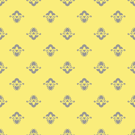 Vector classic yellow and gray, floral art nouveau seamless pattern. Stylish abstract art deco texture.のイラスト素材