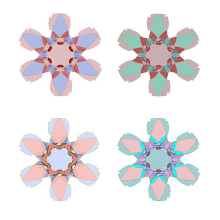 Detail kaleidoscope in modern trendy colors. Beautiful ornament.のイラスト素材