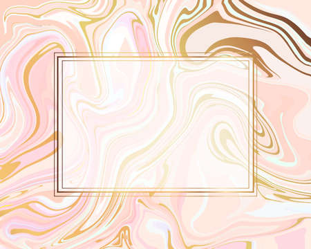 Gold marble pink. Liquid marble design abstract painting. Background with gold spill texture. For print and webのイラスト素材